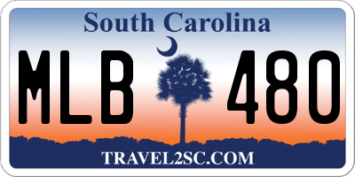 SC license plate MLB480