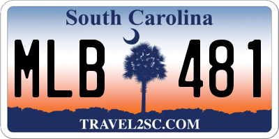 SC license plate MLB481