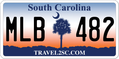 SC license plate MLB482
