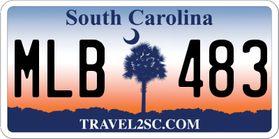 SC license plate MLB483