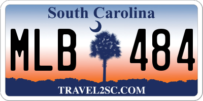 SC license plate MLB484