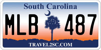 SC license plate MLB487