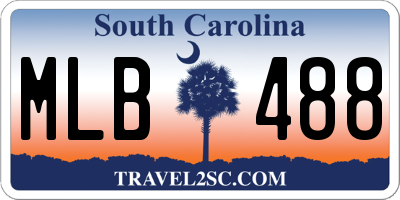 SC license plate MLB488
