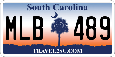 SC license plate MLB489