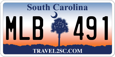 SC license plate MLB491