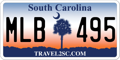 SC license plate MLB495