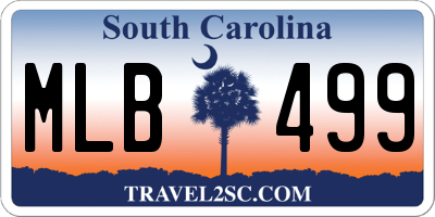 SC license plate MLB499