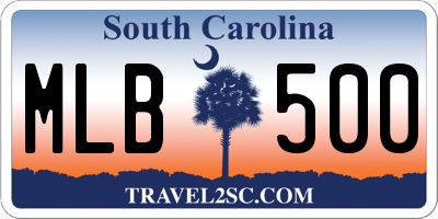 SC license plate MLB500