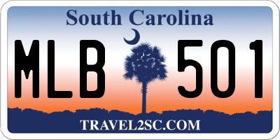 SC license plate MLB501