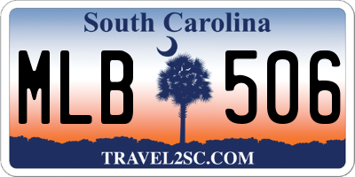 SC license plate MLB506