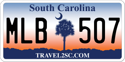 SC license plate MLB507