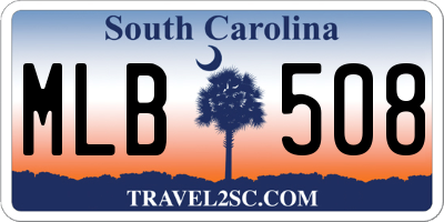 SC license plate MLB508