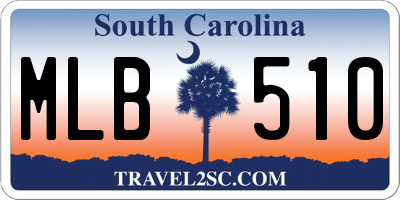 SC license plate MLB510