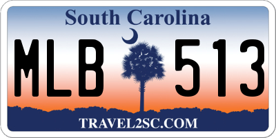 SC license plate MLB513