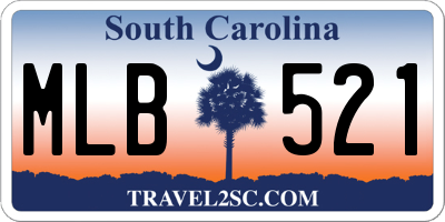SC license plate MLB521