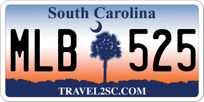 SC license plate MLB525