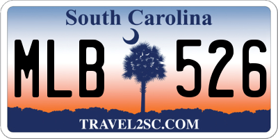 SC license plate MLB526