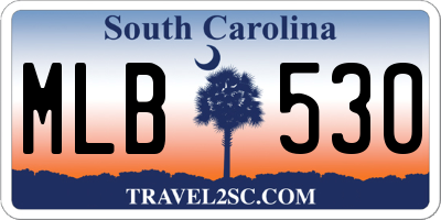 SC license plate MLB530