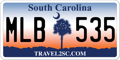SC license plate MLB535