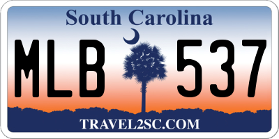 SC license plate MLB537