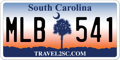SC license plate MLB541