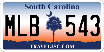 SC license plate MLB543