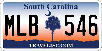 SC license plate MLB546
