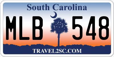 SC license plate MLB548