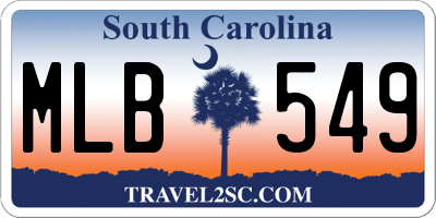 SC license plate MLB549