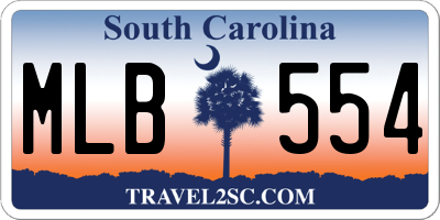 SC license plate MLB554