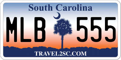 SC license plate MLB555