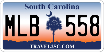 SC license plate MLB558