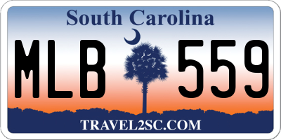 SC license plate MLB559