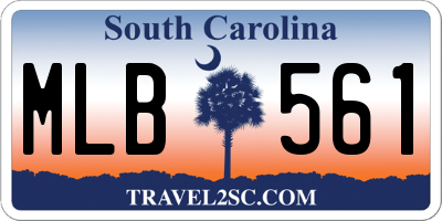SC license plate MLB561