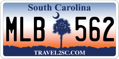 SC license plate MLB562