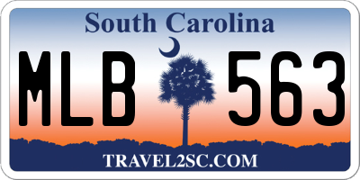 SC license plate MLB563
