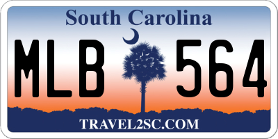 SC license plate MLB564
