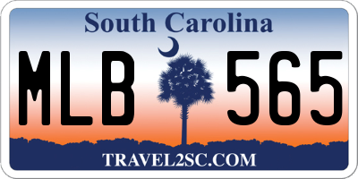 SC license plate MLB565