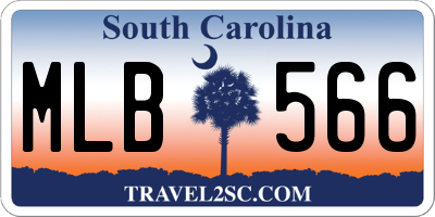 SC license plate MLB566