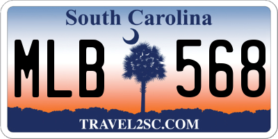 SC license plate MLB568