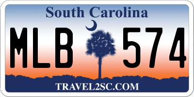 SC license plate MLB574