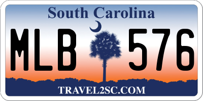 SC license plate MLB576