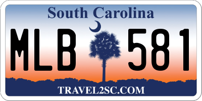 SC license plate MLB581