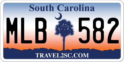 SC license plate MLB582