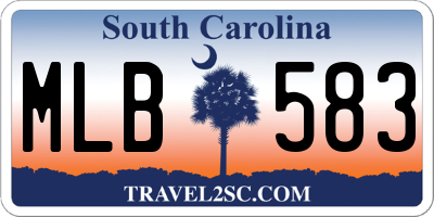 SC license plate MLB583