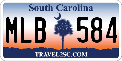 SC license plate MLB584