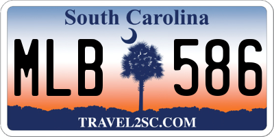 SC license plate MLB586