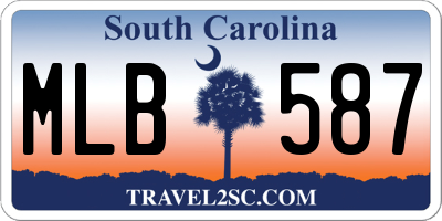 SC license plate MLB587