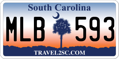 SC license plate MLB593