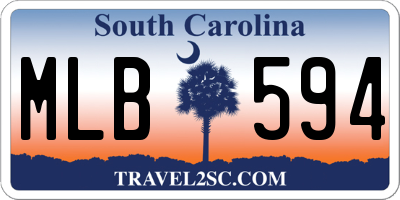 SC license plate MLB594